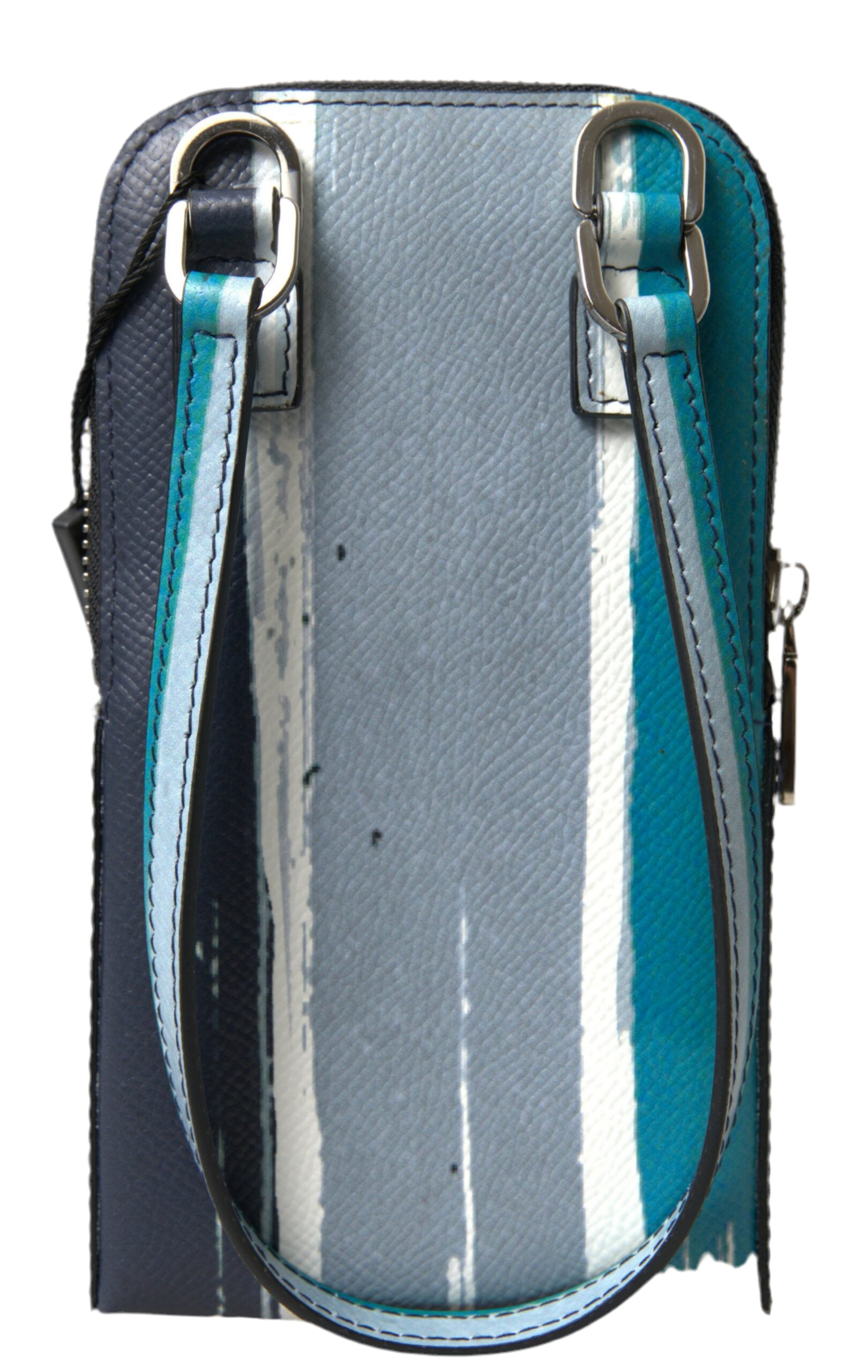 Dolce & Gabbana Blue Leather Purse Crossbody Sling Phone Bag Unisex