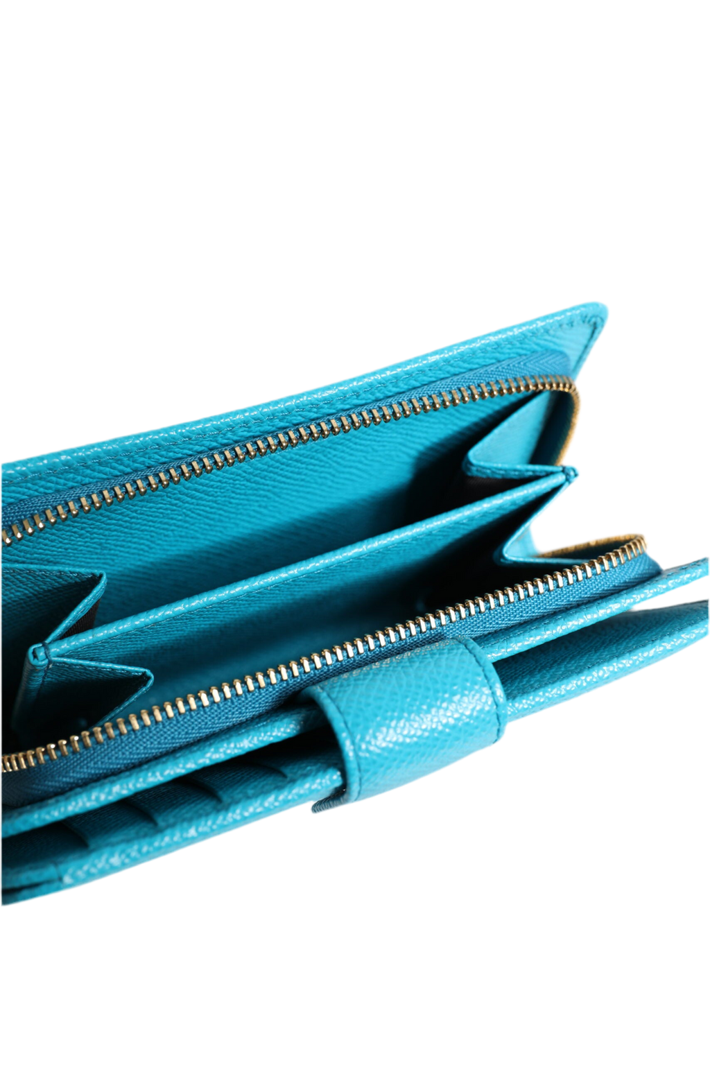 Dolce & Gabbana Light Blue Leather Bifold Continental Clutch Wallet
