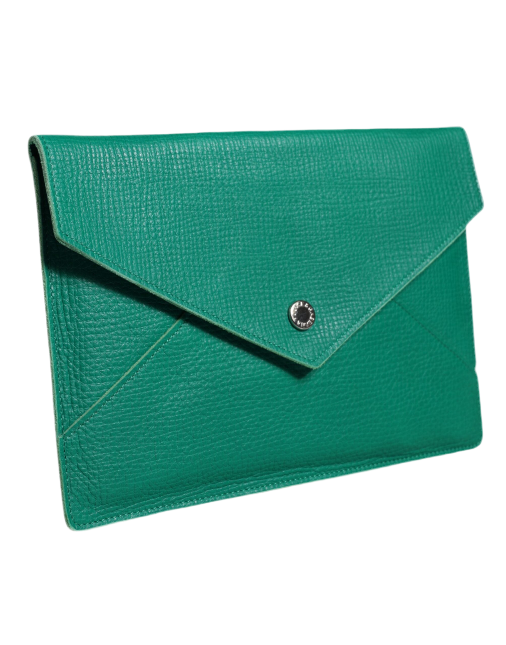 Dolce & Gabbana Green Leather Handbag Clutch Mini Purse Pouch Tablet Case
