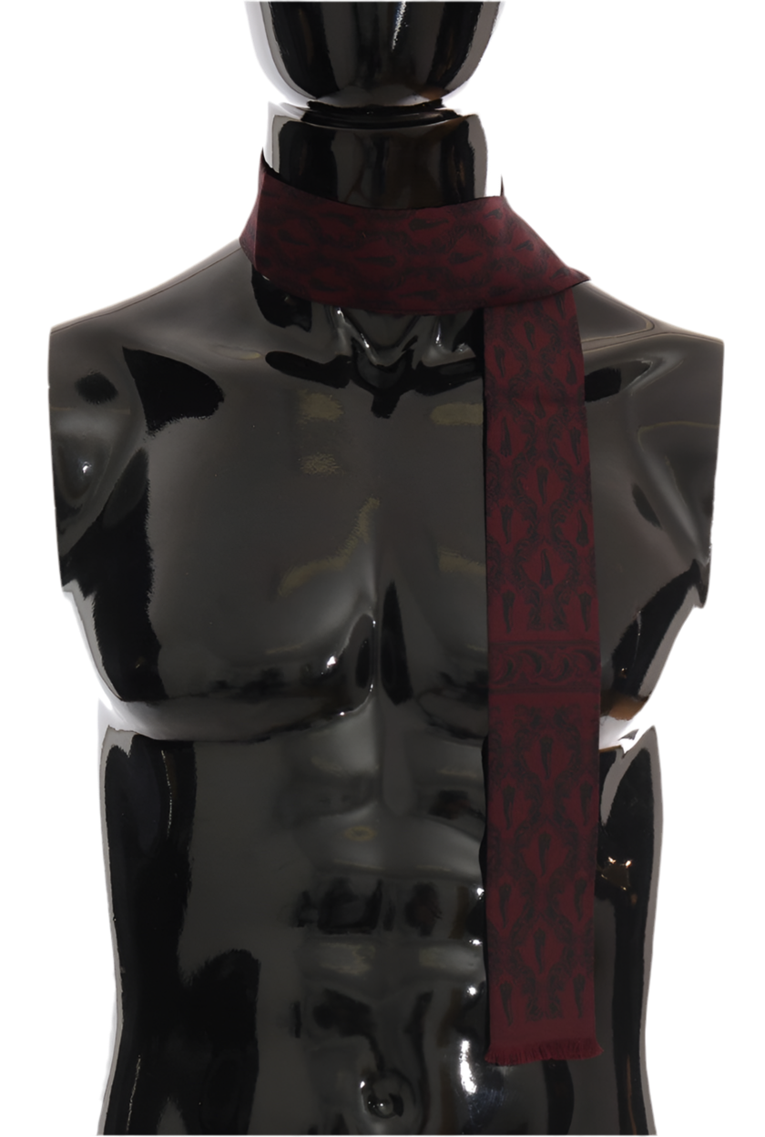Dolce & Gabbana Bordeaux Silk Crown Chili Scarf