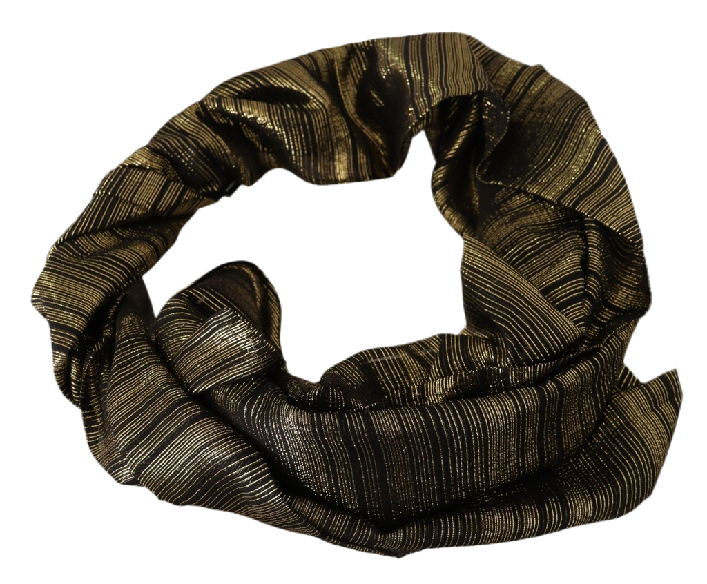 Dolce & Gabbana Metallic Gold Silk Stretch Shawl Wrap Scarf