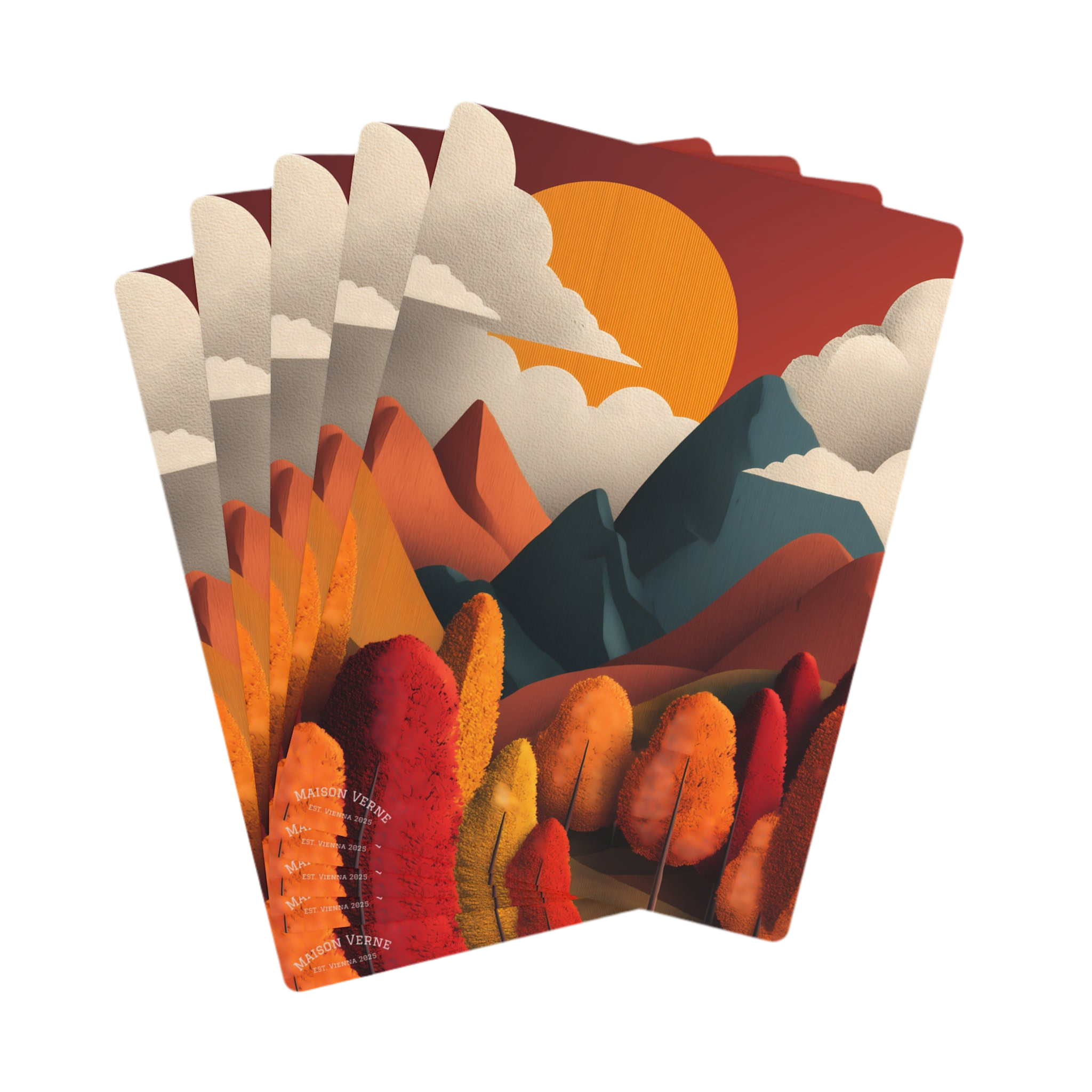 Maison Verne Poker Karten "Ember Peaks" - Golden Autumn No. 01
