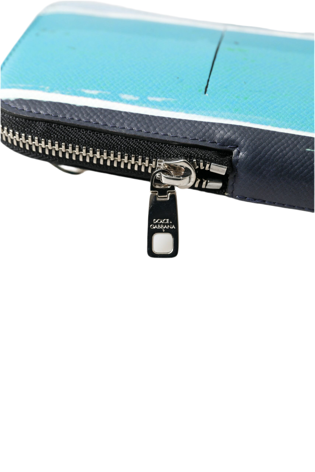 Dolce & Gabbana Blue Leather Purse Crossbody Sling Phone Bag Unisex