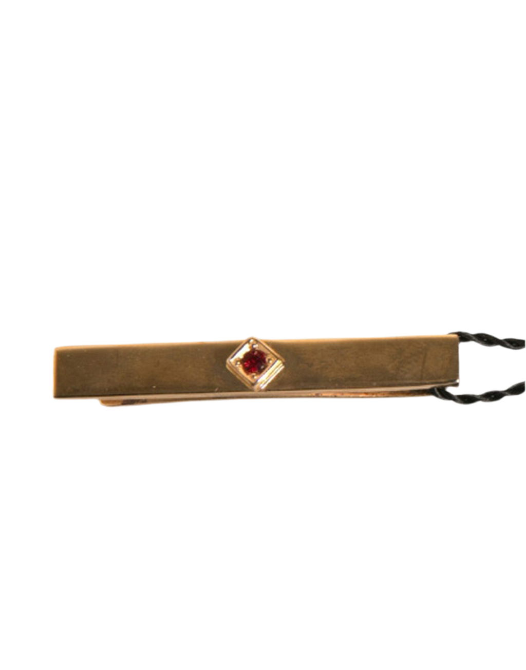 Dolce & Gabbana Gold Tone Brass Crystal Branded Tie Clip Bar