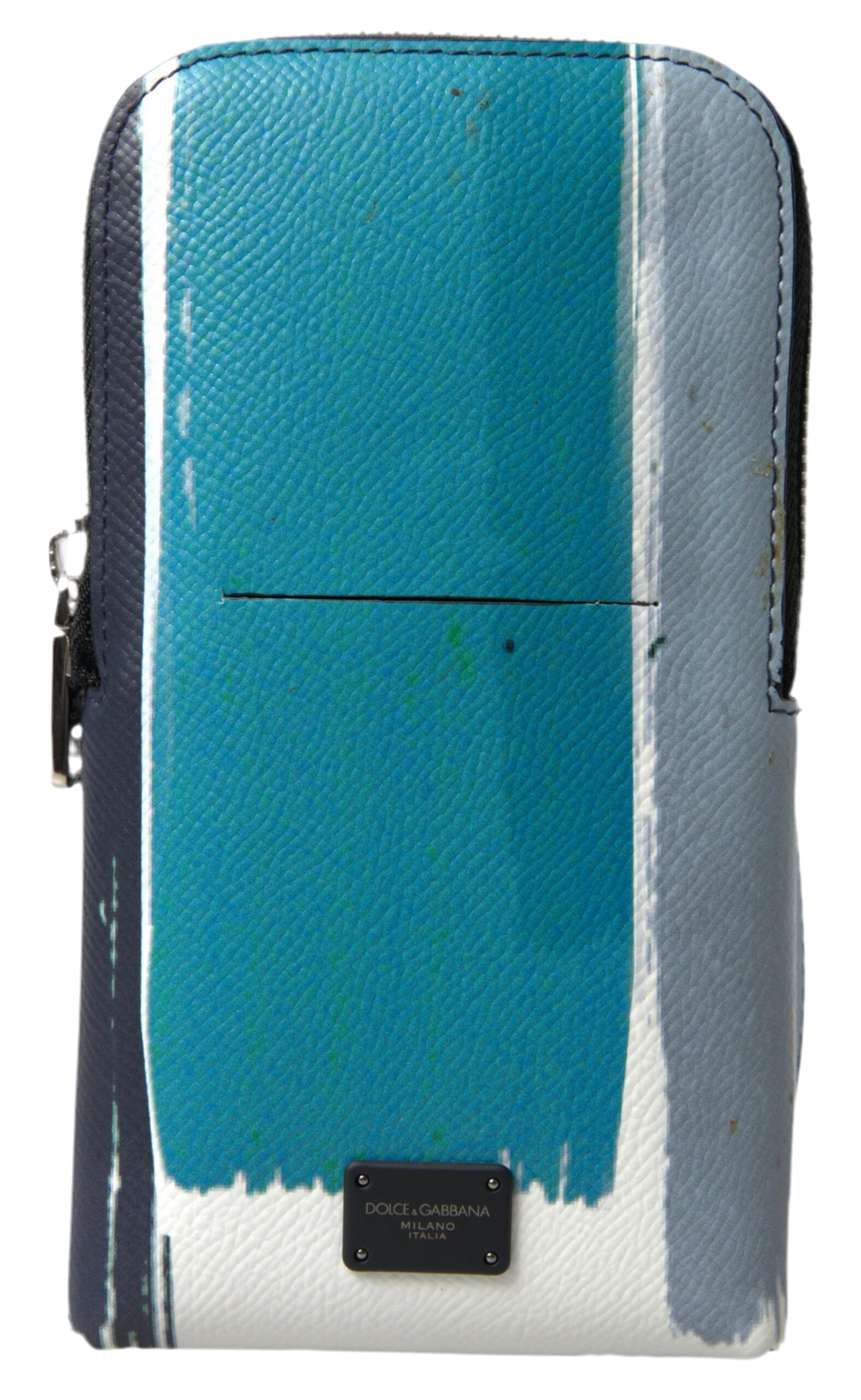 Dolce & Gabbana Blue Leather Purse Crossbody Sling Phone Bag Unisex