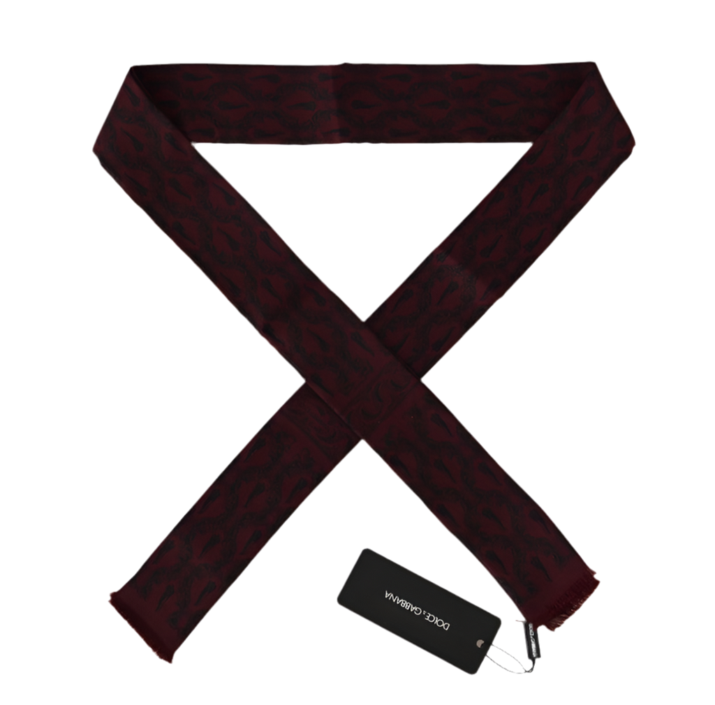 Dolce & Gabbana Bordeaux Silk Crown Chili Scarf