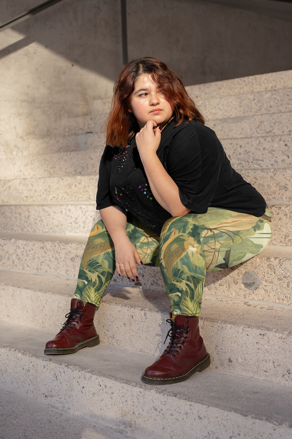 Plus Size Leggings "The Hidden Wild" - Wilderness Whisper No. 56